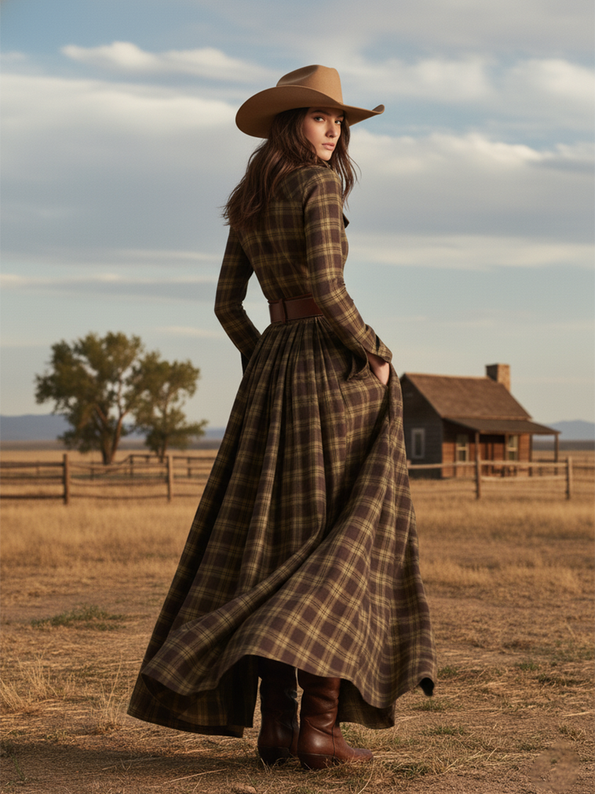 Brown FJØRNA maxi casual dress with flowing fabric and sleeveless design, perfect for everyday wear and relaxed occasions.