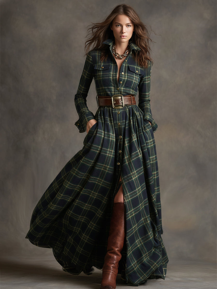 FJØRNA brown maxi casual dress with flowing fabric and sleeveless design, perfect for everyday wear.