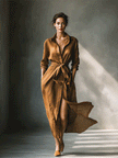 Brown FJØRNA maxi dress for women, flowing sleeveless dress with a relaxed fit, perfect for casual or summer wear.