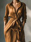 Brown maxi dress for women by FJØRNA, flowing long dress with a fitted waist and sleeveless design, perfect for elegant occasions.