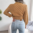 Bubble Knit Pullover Women Mock Neck Textured Relaxed Fit