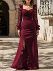 White retro-style hollowed-out long-sleeved dress by FJØRNA, featuring a vintage-inspired design with intricate cutouts.