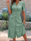 White doll collar short sleeve dress by FJØRNA, featuring a cute and stylish design perfect for young girls.