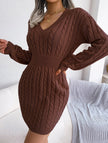 White cable-knit waist-hugging hip dress by FJØRNA, featuring a stylish and cozy design perfect for casual or elegant looks.