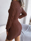 White cable-knit waist-hugging hip dress by FJØRNA featuring a stylish, fitted design perfect for fashionable looks.