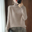 Cashmere Turtleneck Sweater Women Relaxed Fit Soft Knit