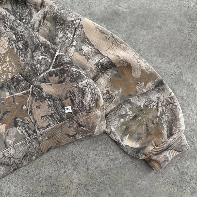 Camouflage Hoodie Women Kangaroo Pocket Relaxed Unisex Fit