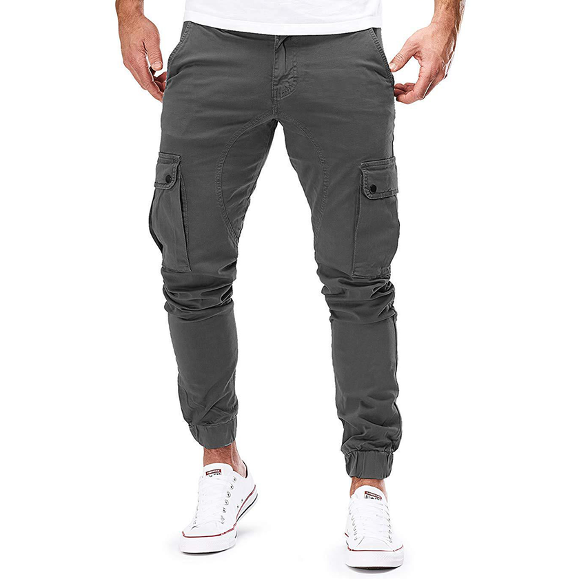 FJØRNA men's slim fit cargo joggers with multiple pockets and fur lining, stylish and comfortable men's pants.