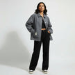 Corduroy Trucker Jacket Women Button Front Relaxed Fit
