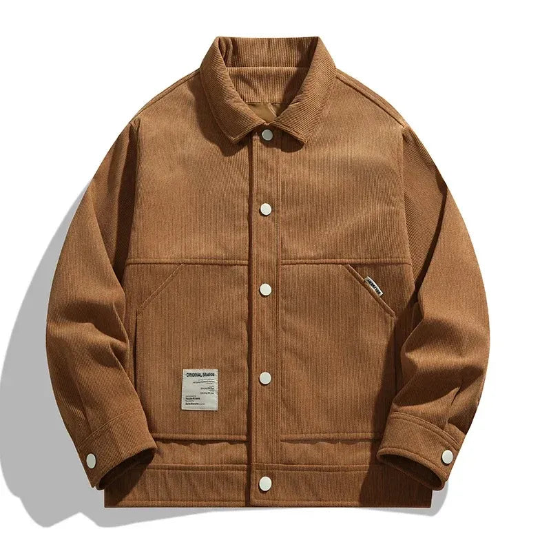 Corduroy Trucker Jacket Women Button Front Relaxed Fit