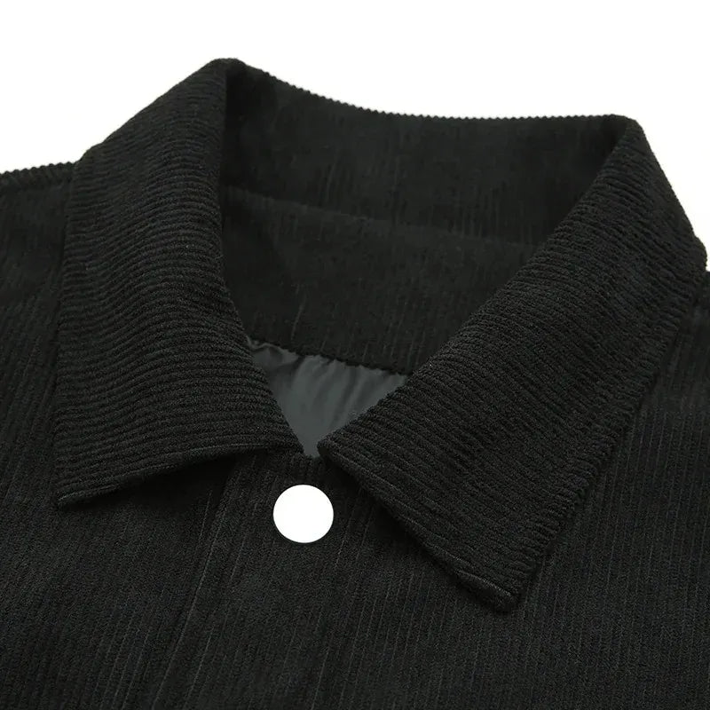 Corduroy Trucker Jacket Women Button Front Relaxed Fit