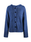 Hooded Cardigan Women Cotton Blend Button Front Tailored Fit