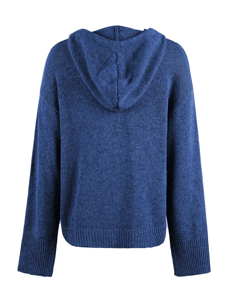 Hooded Cardigan Women Cotton Blend Button Front Tailored Fit