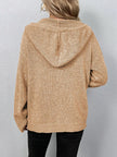 Hooded Cardigan Women Cotton Blend Button Front Tailored Fit