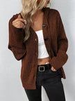 Hooded Cardigan Women Cotton Blend Button Front Tailored Fit
