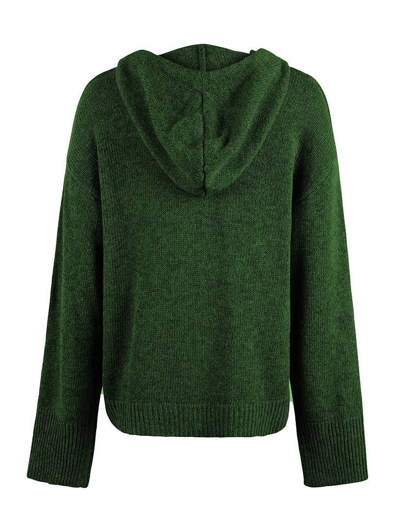 Hooded Cardigan Women Cotton Blend Button Front Tailored Fit