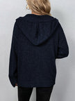 Hooded Cardigan Women Cotton Blend Button Front Tailored Fit