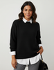 Oversized Knit Sweater Women Round Neck Relaxed Fit