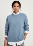 Oversized Knit Sweater Women Round Neck Relaxed Fit