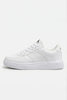 FJØRNA men's white breathable lace-up walking shoes with lightweight casual design and comfortable sneakers for daily wear.