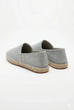Men's linen espadrille slip-on shoes by FJØRNA, lightweight summer espadrilles with a casual, breathable design and natural fabric texture.