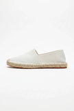 Men's linen slip-on espadrille shoes by FJØRNA, lightweight summer espadrilles with natural woven fabric and flexible sole.