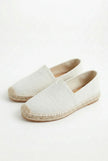 Men's linen espadrille slip-on shoes by FJØRNA, lightweight summer espadrilles with natural woven fabric and casual slip-on design.
