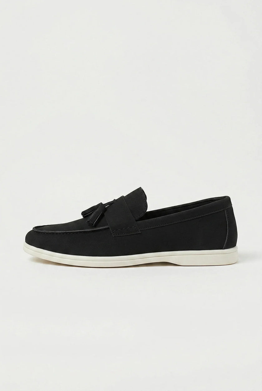 FJØRNA men's slip-on loafers with PU finish, smart casual shoes shown from a side angle on a neutral background.