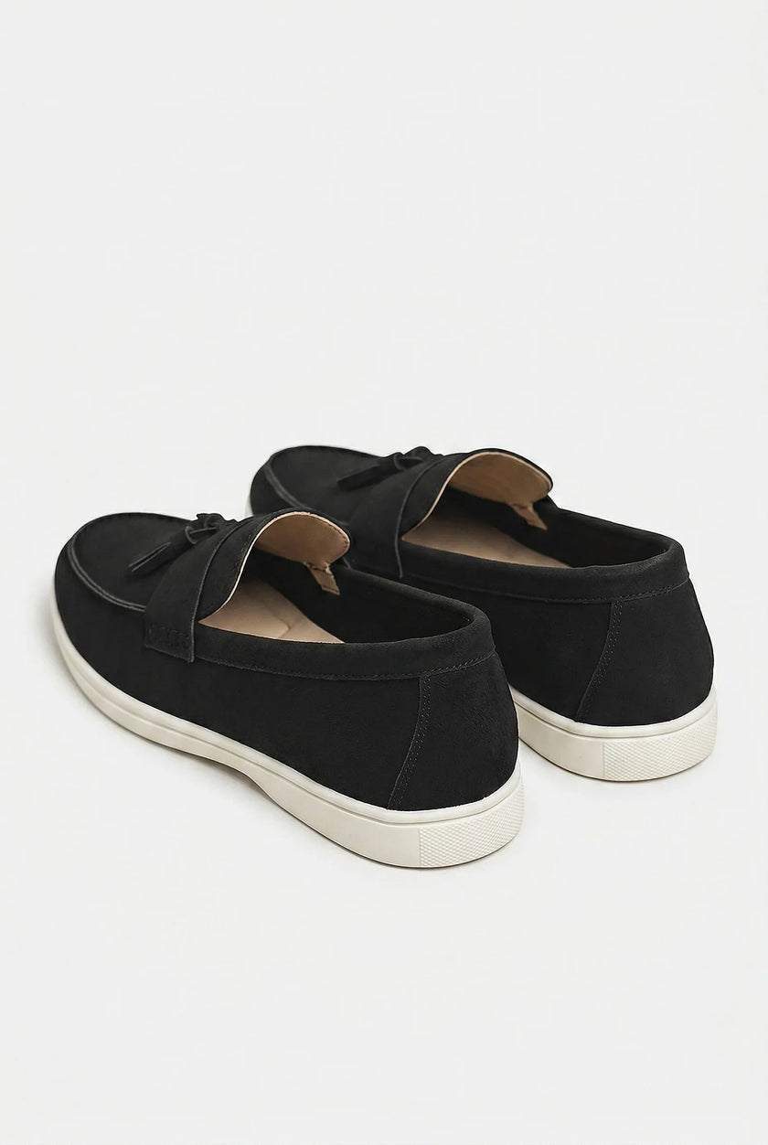 Men's slip-on loafers by FJØRNA in PU finish, smart casual shoes with sleek design and comfortable fit.