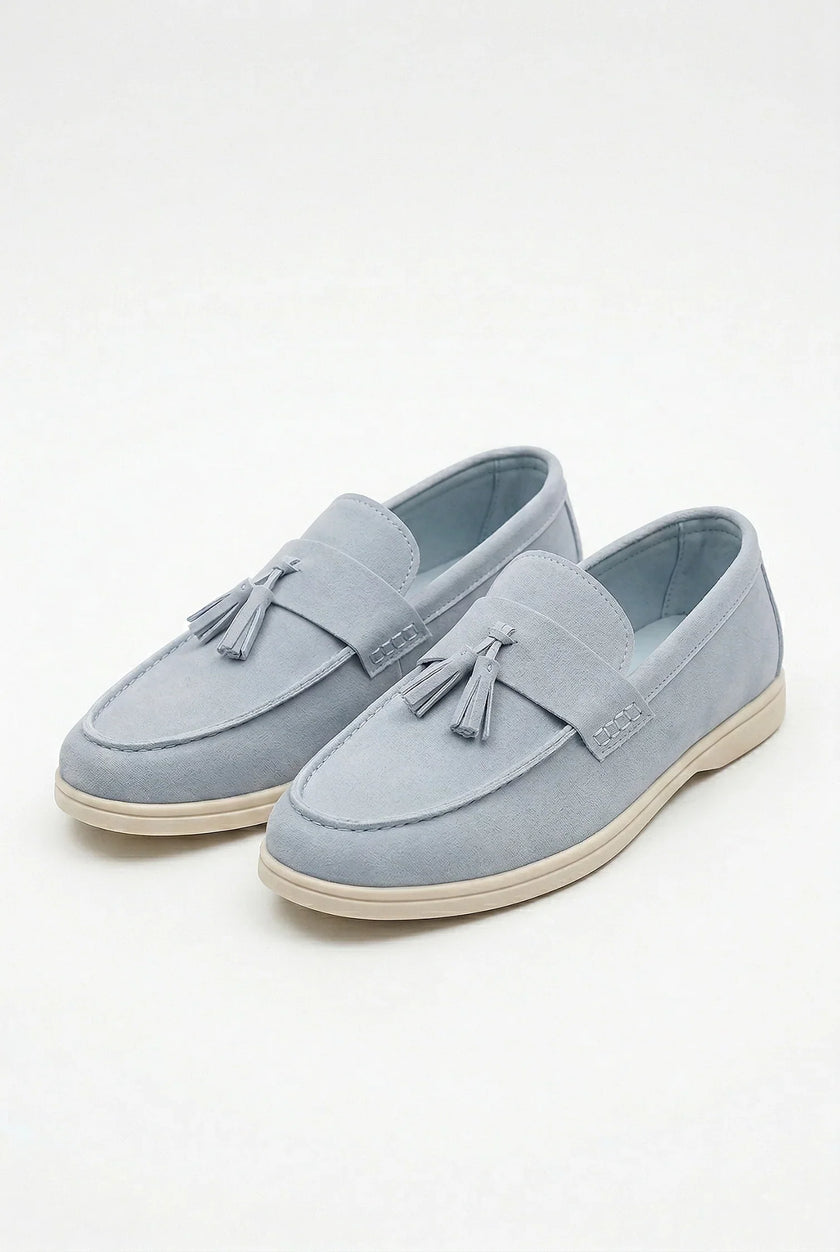 Men's slip-on loafers by FJØRNA with a PU finish, featuring a sleek smart casual design and comfortable fit.