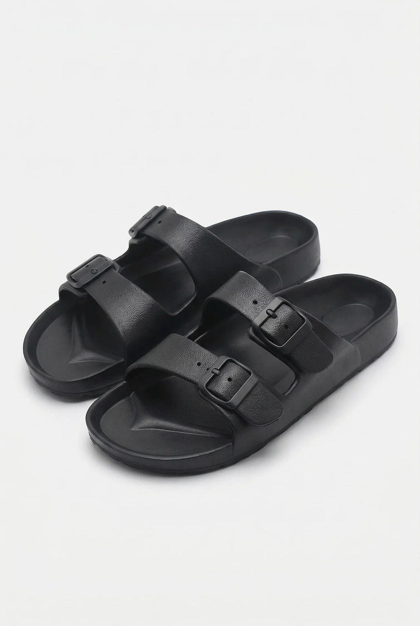 FJØRNA men's adjustable strap casual summer sandals with cushioned soles, ideal for comfortable everyday wear.
