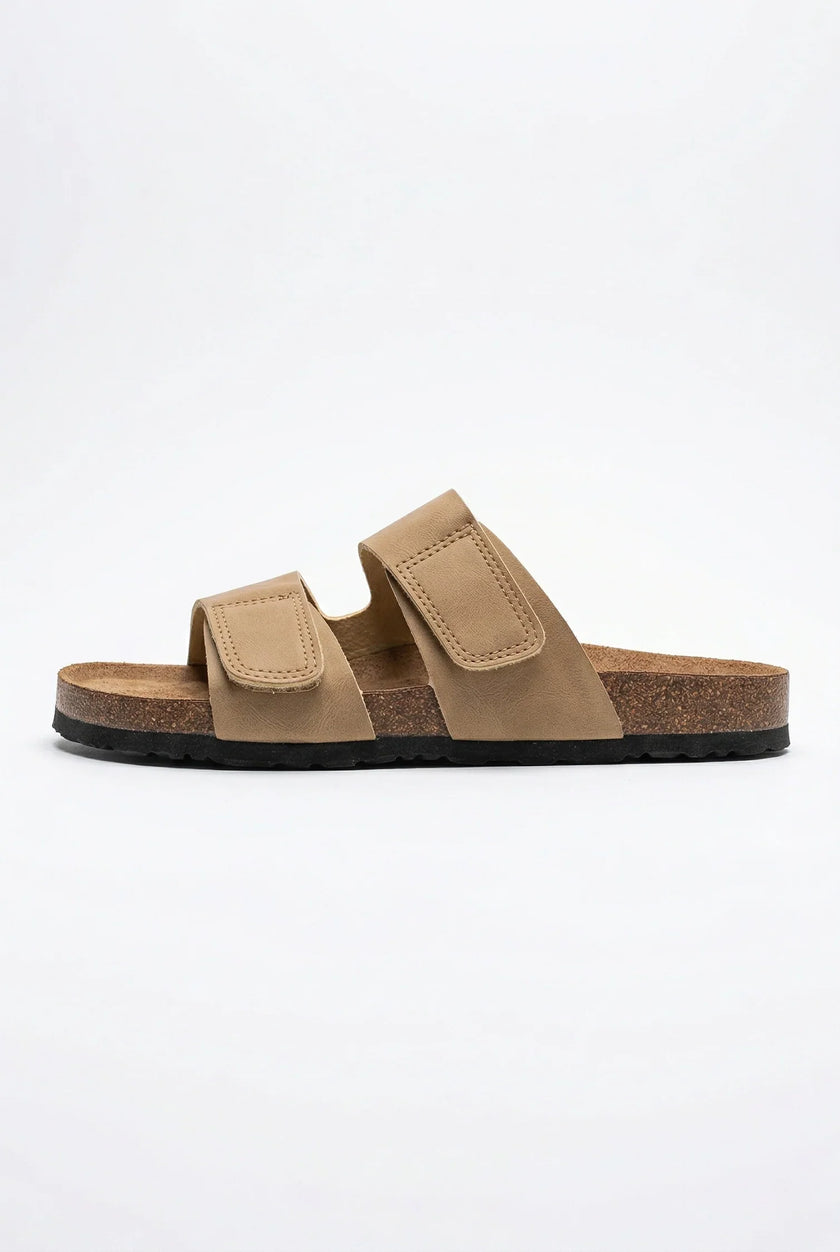 Men's FJØRNA two-strap memory foam fisherman sandals with adjustable straps, designed for summer comfort and casual wear.