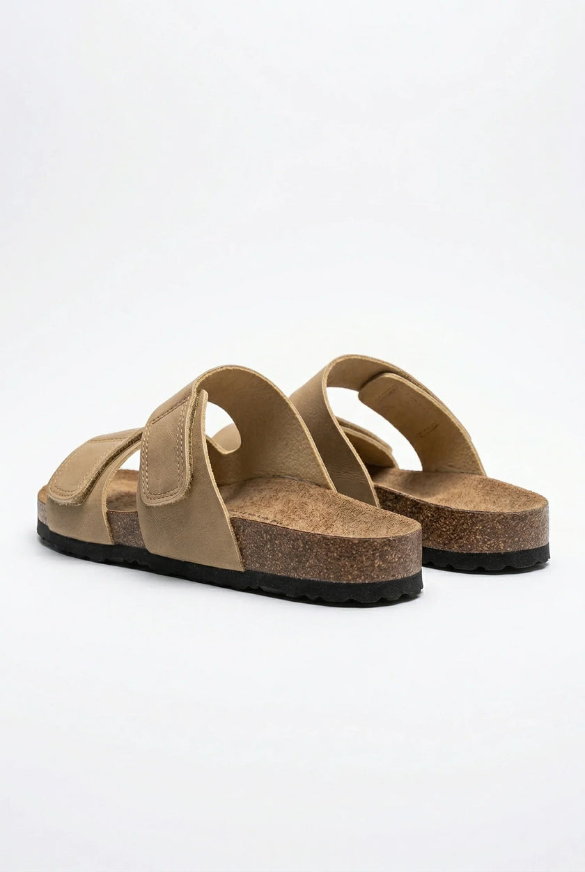 FJØRNA men's two-strap memory foam fisherman sandals with adjustable straps and cushioned soles, ideal for summer wear.