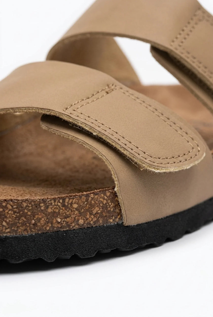 FJØRNA men's two-strap memory foam fisherman sandals with adjustable straps and cushioned soles for summer wear.