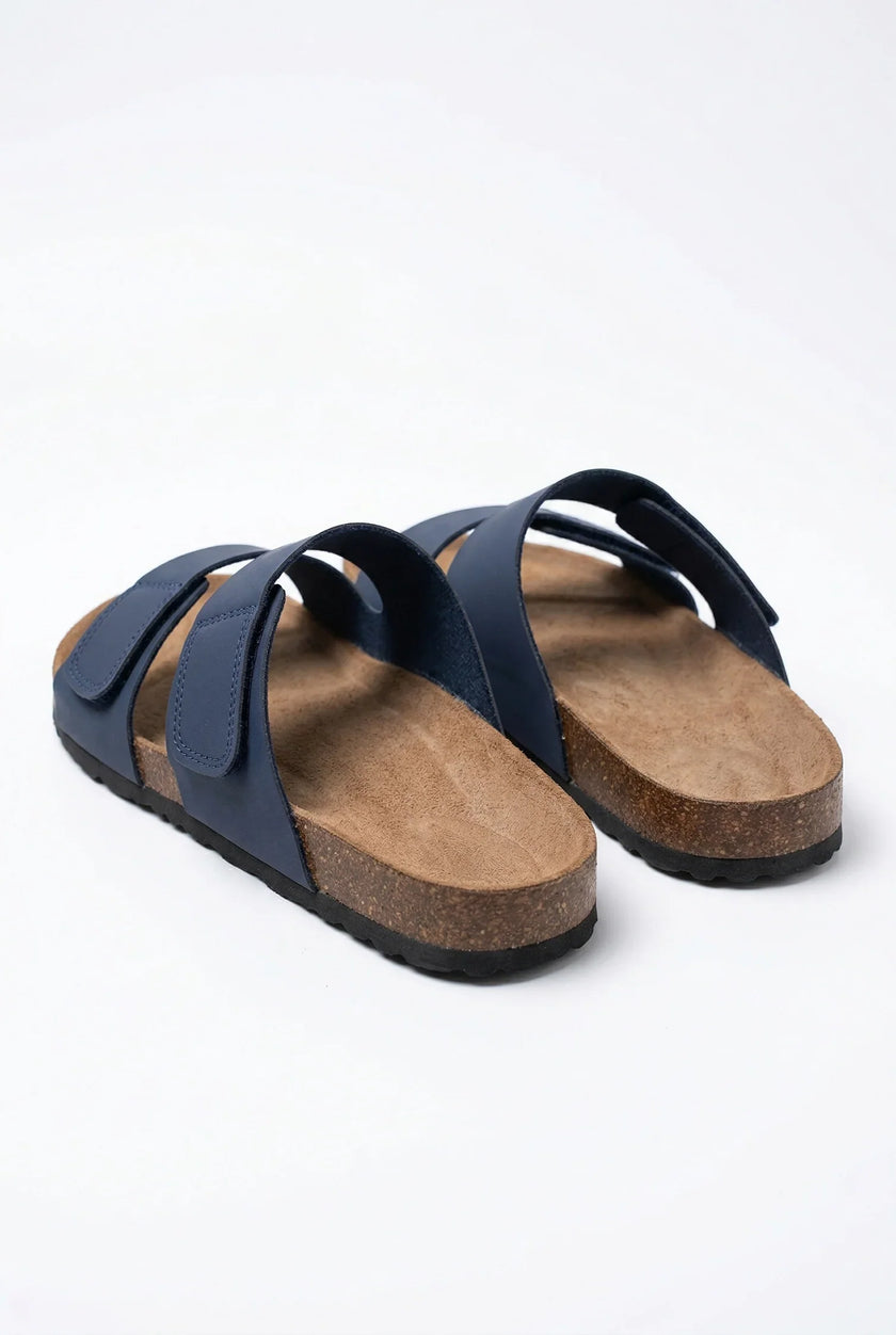 FJØRNA men's two-strap memory foam fisherman sandals with adjustable straps and summer comfort, shown in side view.