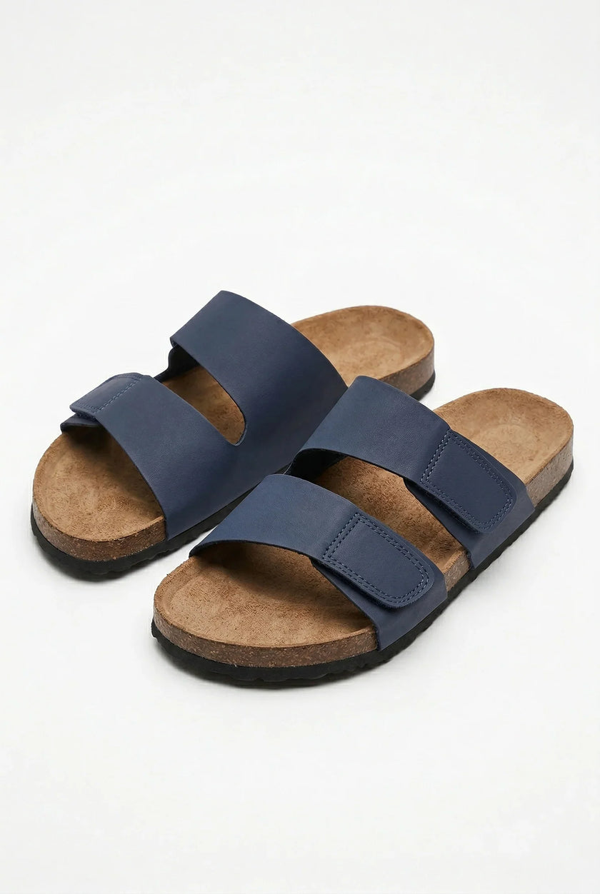 FJØRNA men's two-strap memory foam fisherman sandals with adjustable straps and cushioned soles for summer comfort.