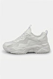 White FJØRNA women's breathable mesh trainers, lightweight casual shoes with a comfortable design for everyday wear.