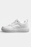 White minimalist FJØRNA women’s casual trainers with clean design, lightweight shoes perfect for everyday wear.