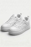 White minimalist FJØRNA women's casual trainers with clean design and classic style, perfect for everyday wear.
