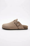 FJØRNA women's suede-effect slip-on clogs with a sleek, rounded toe and comfortable slip-on design, ideal as stylish loafers alternative.