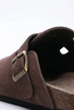FJØRNA women's suede-effect slip-on clogs, comfortable women’s shoes with a sleek, refined loafer style and slip-on design.