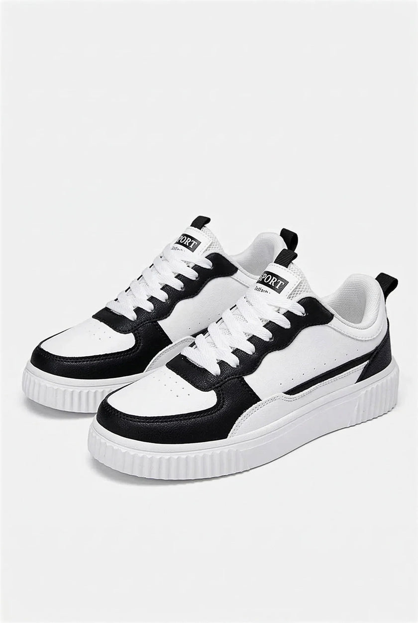 White FJØRNA women's breathable lightweight casual sneakers with a sleek design, ideal for everyday comfort and style.