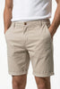 Men's FJØRNA cotton tailored chino shorts in champagne color, showcasing a relaxed fit and casual style perfect for warm weather.