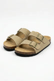 FJØRNA men's adjustable casual slip-on summer sandals with open toe and cushioned sole, ideal for indoor and outdoor wear.