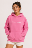 Hoodie Women Oversized Kangaroo Pocket Slogan Print