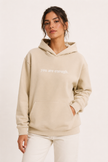 Hoodie Women Oversized Kangaroo Pocket Slogan Print