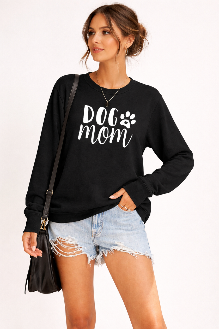 Sweatshirt Women Round Neck Print Long Sleeve