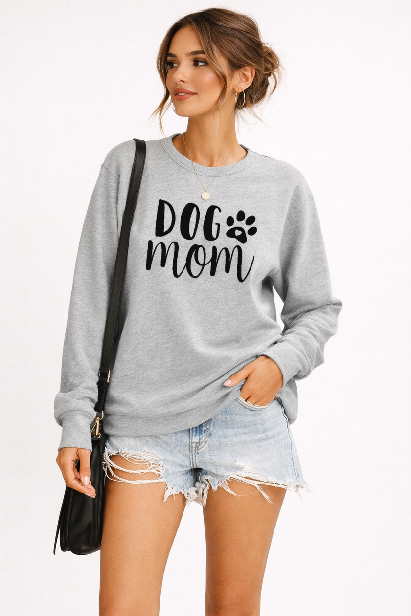 Sweatshirt Women Round Neck Print Long Sleeve