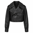 Cropped Jacket Women Wide Lapel Short Waist Length