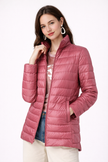 Quilted Jacket Women Slim Fit Zip Front Cropped Winter